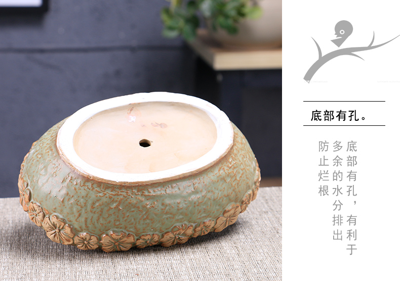 Fleshy flowerpot ceramic package mail special offer a clearance coarse pottery large diameter large potted creative move appetizer combination