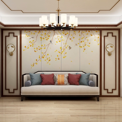 Индивидуальная новая китайская стиль цветок, птиц и птиц гинкго лист гостиной