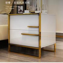 Bed head cabinet free of installation solid wood Nordic modern port style light lavish minimalist modern bedroom net red simple bed head cabinet