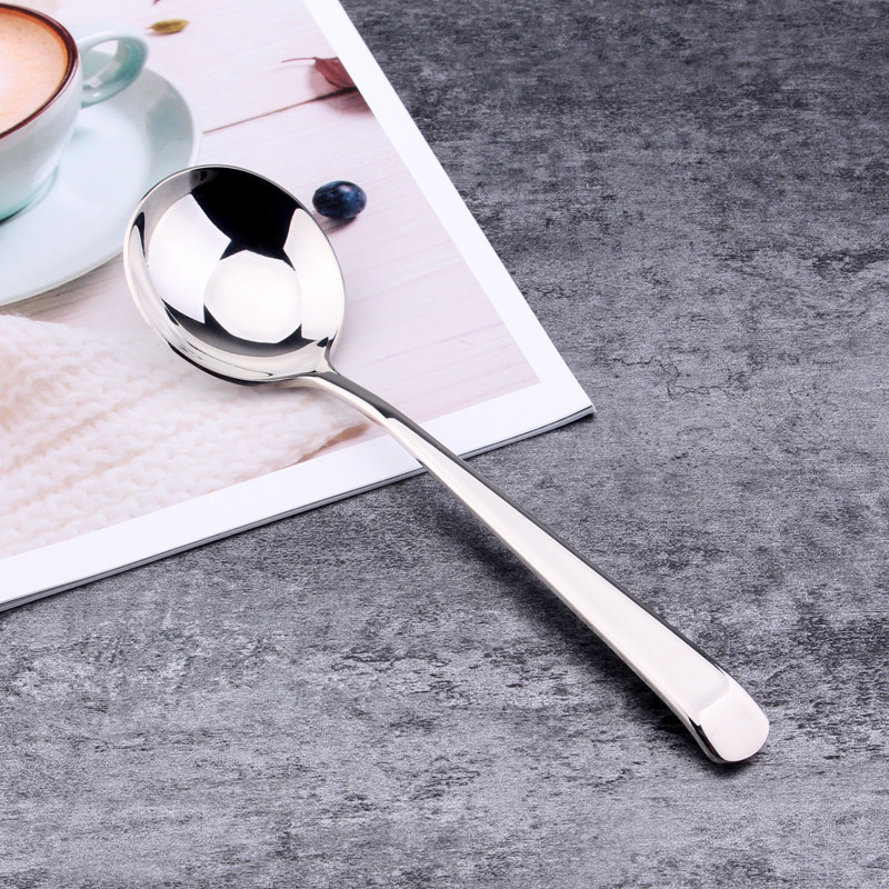 304 stainless steel adult eating spoon Household large round spoon drinking spoon thickened spoon Western spoon main meal more