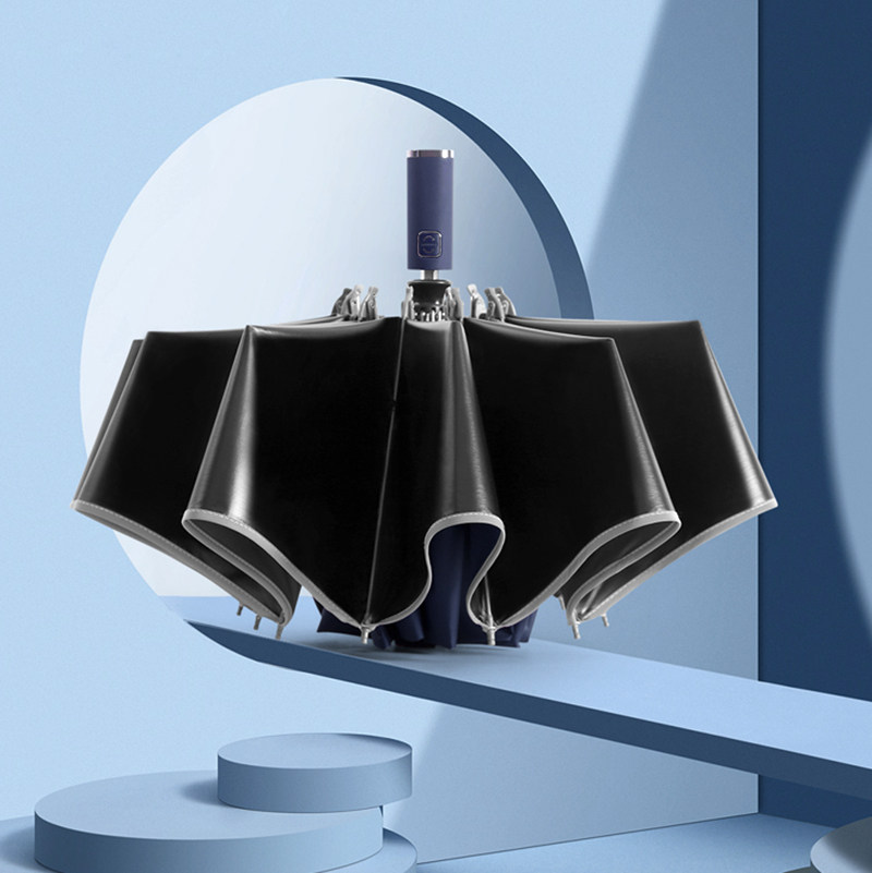 Full automatic umbrellas for car-borne vehicles Men's black tech women's fine rain and clear rain and clear folding reverse umbrellas