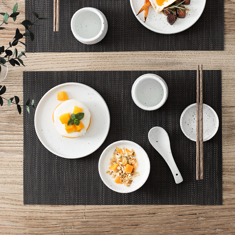 Japanese characteristics on ceramic hotel a dinner table set, informs high - grade star club restaurant dishes dish four pieces