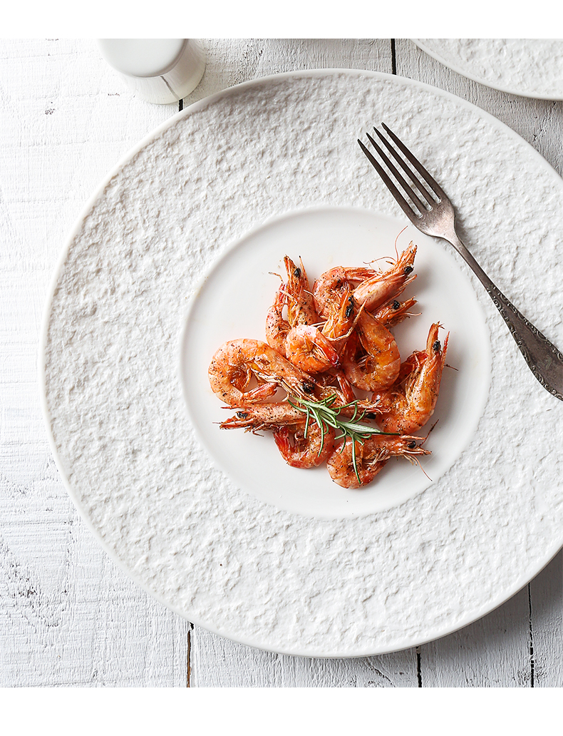 Western food steak plate embossed plate disc European - style ceramics pasta dish tray is Western - style snack dish restaurant tableware
