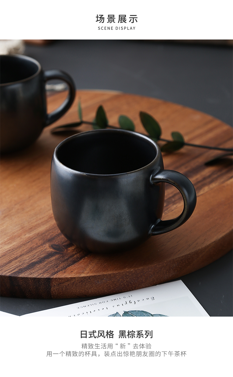 Japanese metal glaze ceramic coffee cup small capacity Italian espresso trumpet enrichment contracted hangers coffee cup