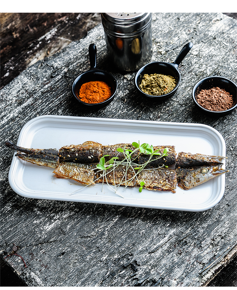 European matte enrolled porcelain rectangular plates of sushi household food dish western food all the dish tray was the features dishes