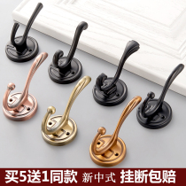 New Chinese clothes hook single wardrobe clothes adhesive hook wall hanging coat hook Wall single hook Wall Wall porch hangers