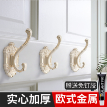 Eurostyle hanging clothes hook punching fixed hooks into door Xuanguan single shoe cabinet wardrobe light extravagant wall-mounted wall hanging heavy