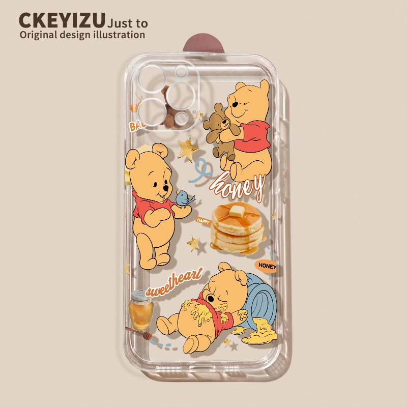 Suitable for Apple 14 Phone Case, New 15 Model for Women, Full Lens Coverage, 13Pro Soft Silicone Plus Transparent, 11/12 Shockproof Ultra-Thin, XS Cute Cartoon 7/8P Bear