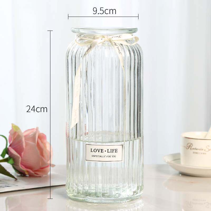 Large) Transparent Glass Vase Ornament Home Living Room Water Plants Green Plants Flowers Arrangement Vase Decoration