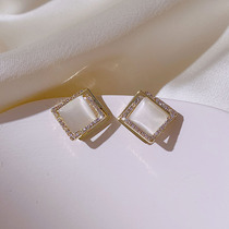 South Korea Nets Red Earrings Woman 2021 New Advanced Sensual Cat Eye Stone Earrings Light Lavish Temperament Earrings 2020 Tide