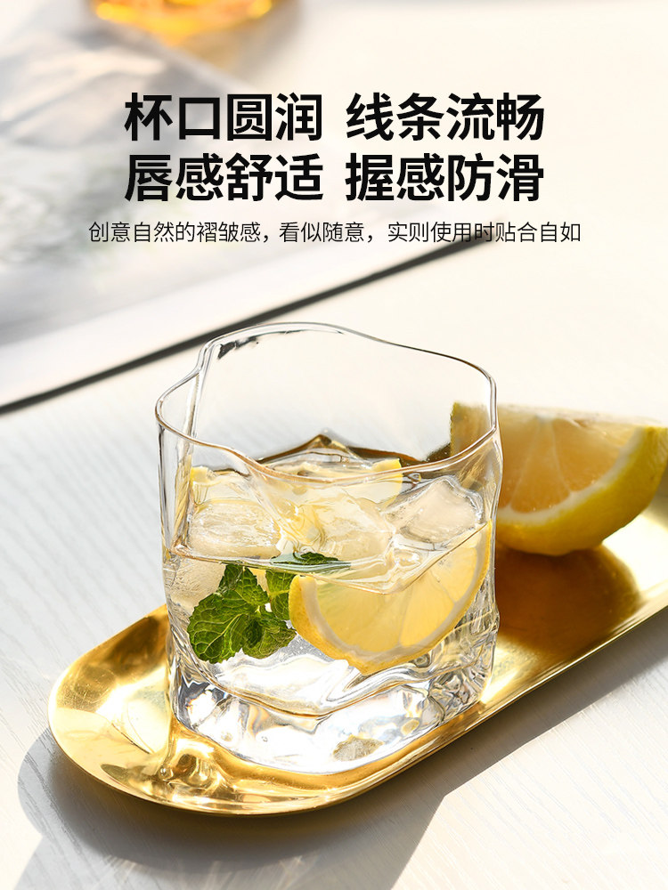 Household drinking cup light luxury colored glass teacup style family family water cup set Nordic ins water set