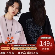 PSO BrandRAINBOW Rainbow Series garden hand painted graffiti couple plus velvet sweater men loose round neck