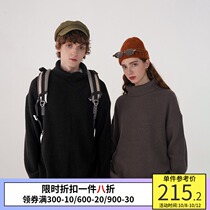 PSO Brand turtleneck sweater men loose couple woolen clothes lazy solid color knitwear autumn and winter base shirt