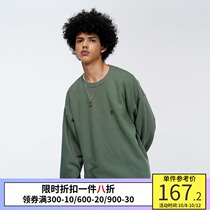 PSO Brand BASIC Plus velvet sweater men loose solid color embroidery round neck pullover top autumn and winter lovers