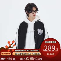 PSO Brand bear bear cashew flower embroidered baseball jacket mens spring and autumn thin Tide Brand couple jacket
