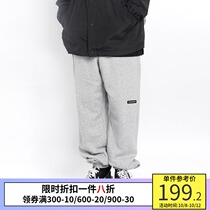 PSO Brand Tide Brand plus velvet padded trousers mens loose fleece fleece pants autumn and winter solid color casual trousers