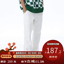 PSO Brand solid color jeans men loose straight pants 2021 New Tide Brand flared pants wide leg casual pants