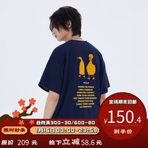 PSO Brand color block duck series fun printing cotton short sleeve men and women Tide Brand 2021 new couple T-shirt