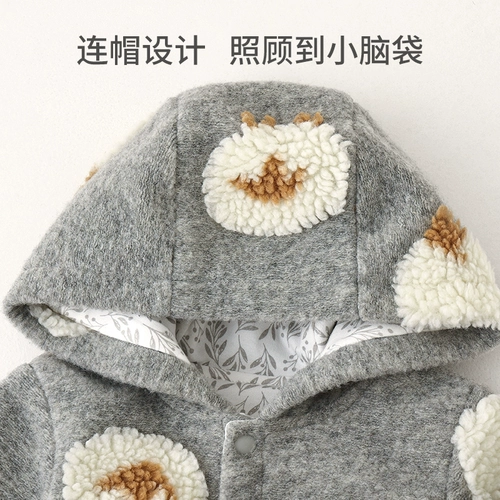 Детское демисезонное удерживающее тепло термобелье, боди с капюшоном, детский трехмерный пуховик, увеличенная толщина