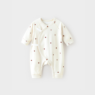 Koala Nose [Fun Little Elements·Simple and Clean Floral Design] Newborn Baby Romper Pure Cotton Bodysuit — 3