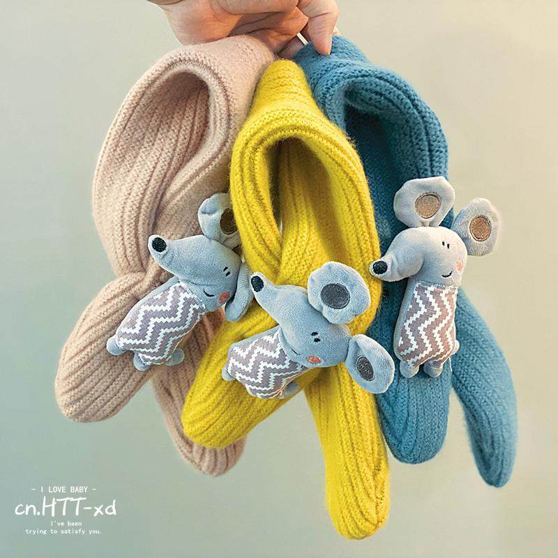 Children's scarf autumn and winter girls cute baby soft warm scarf Korean version of the wild cartoon three-dimensional scarf tide