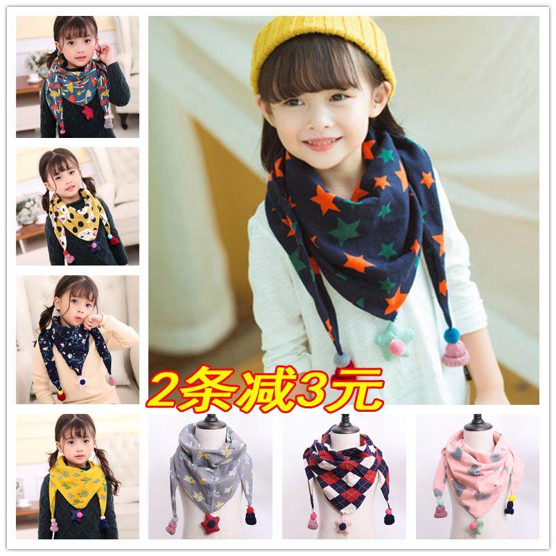 Children's scarf spring and autumn thin child neck sleeve autumn and winter boys and girls neck pure cotton baby triangle scarf
