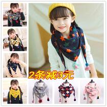 Children's scarf spring and autumn thin children's collar autumn and winter boys and girls scarf pure cotton baby triangle scarf