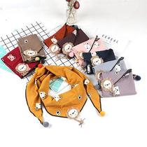 Children's thin scarf Korean version of male and female baby triangle towel baby autumn and winter saliva towel children cartoon bib