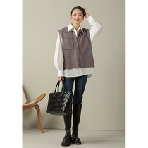 GGDZY trendy turtlenecks without sleeveless cardiovert knitted jacket 2021 The autumn and womens waistcoat outside the spring and autumn wear outside