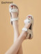 Daphne Sandals Women's 2025 Summer New Women's Shoes Flat Sports Soft Soled Maternity Beach Shoes Versatile for Outerwear