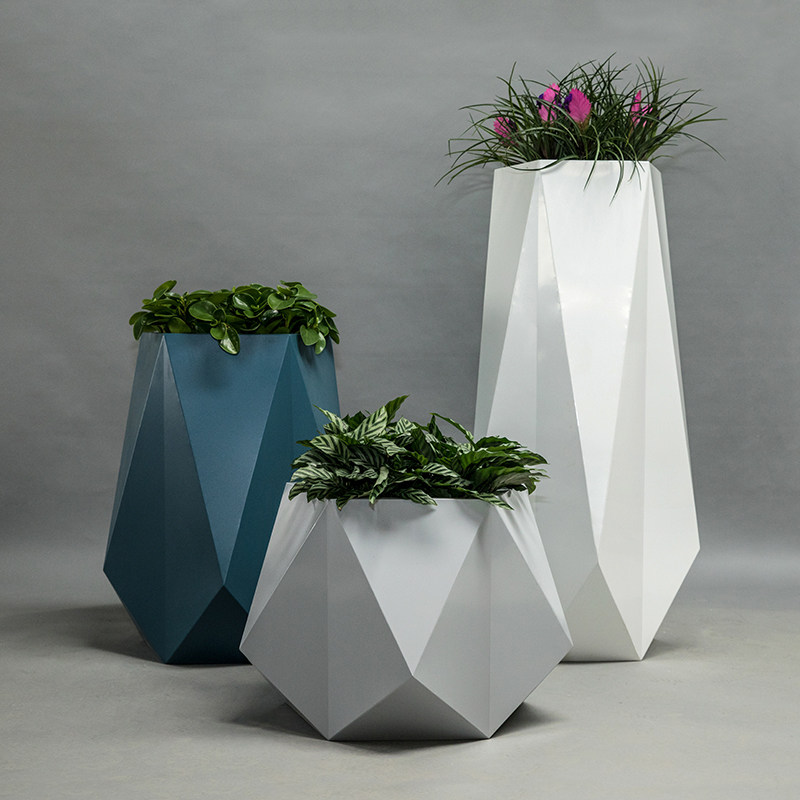 GRP Creative Fold Paper Flower Pot Mall Hotel Office Lobby Beauty Chen Florator Outdoor Square Combo Flower Box-Taobao