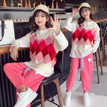 Girls Spring and Autumn Set 2022 new Korean Ocean Gas in the Large Child Large Beats Net red childrens three - piece sets