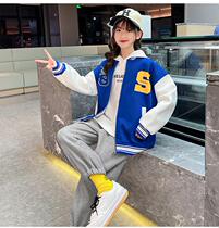 Girls coat spring dress 2022 new Han Edition childrens Yanqing Network red spring and autumn baseball clothing in the big childrens jacket