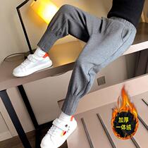 Girls pants in autumn and winter children in large children thicken sports pants Halen pants in one-one-one-one-plus-sweet tide