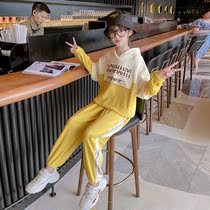 Girls Sports Set 2022 new childrens Yang Yang Girl Casual Cap Collide two pieces