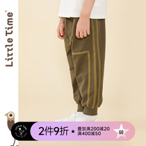 littletime childrens clothing military green sports pants 2021 spring new personality tide cool retro trousers