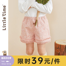 littletime child clothing small fragrant wind shorts 2021 spring clothes the new ladies flower how to design pants