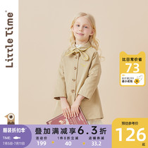 littletime childrens clothing girl jacket spring autumn 2022 new minima card whose autumn winter children have a long wind suit
