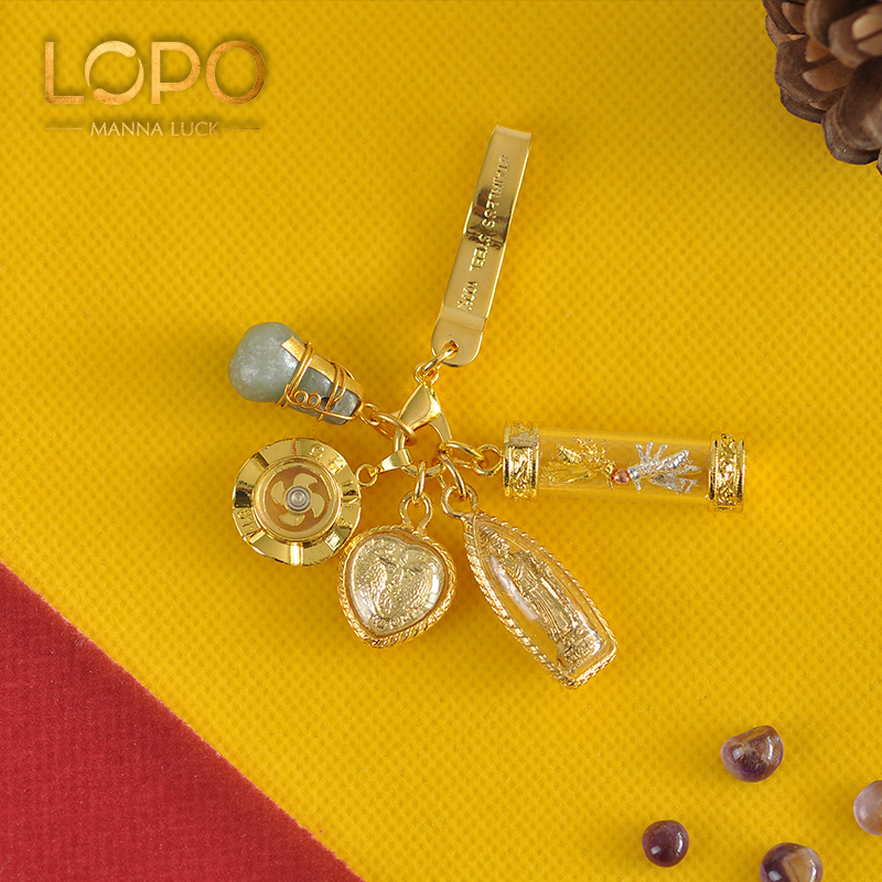 Dragon lady LOPO Thailand Buddha medal Watthongseti Five sets of pendants pendants to be matched with botoyi