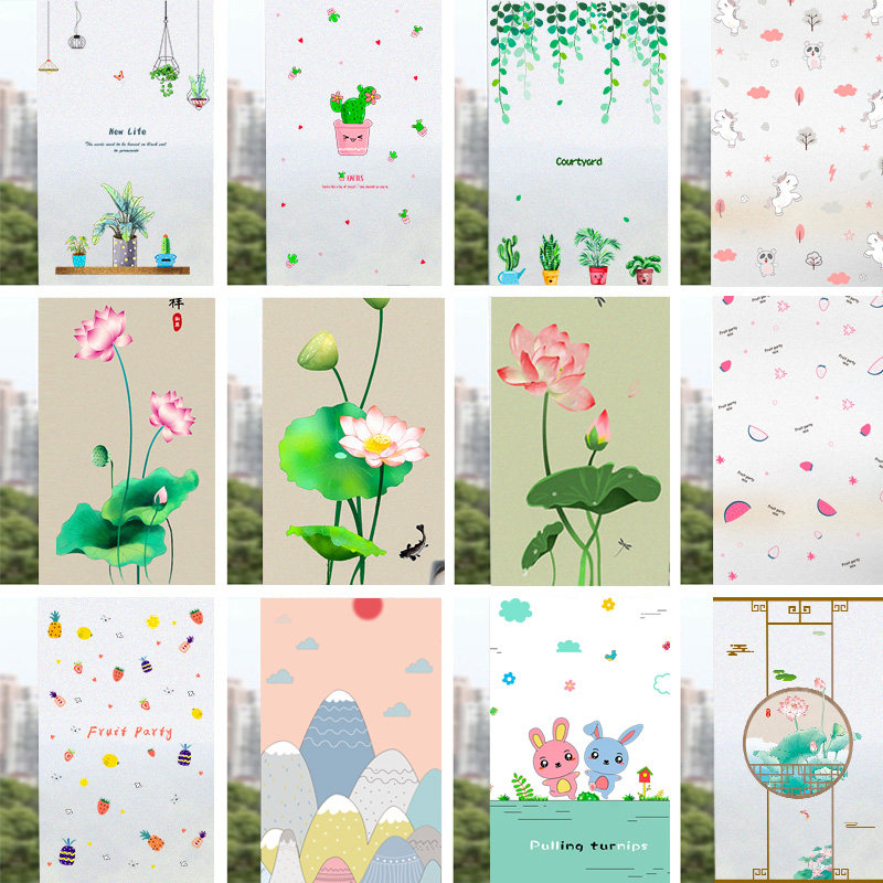 Electrostatic grinding window plastered anti-shading toilet window patch anti-walking light transparent glass fixture