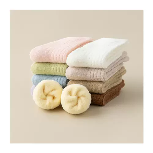 Детские утепленные цветные носки, бархатные гольфы подходит для мужчин и женщин, средней длины