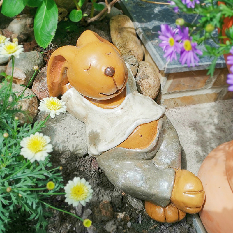 Swing piece large number floor garden decoration Outdoor sleeping rabbit Villa Courtyard balcony Living room Placement Scenery Gift
