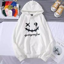 Spring and autumn winter smiley face design hood jacket students hundred and relaxed casual hood men trend jacket 1