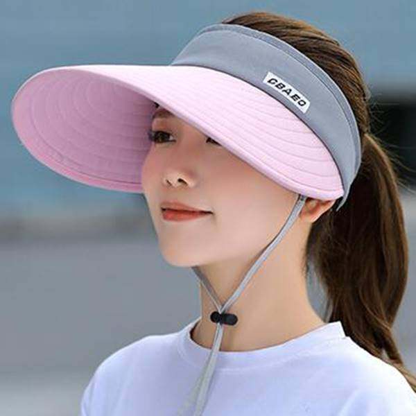 Sun visor hat women's big eaves sun hat outdoor casual all-match foldable cycling sun hat summer big edge empty top hat