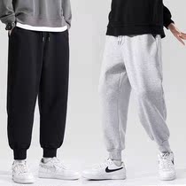 2022 Spring and Autumn New Mens Trendy Casual Long Pants Straight Tide Brand Sports Loose Gray Beamed Pants