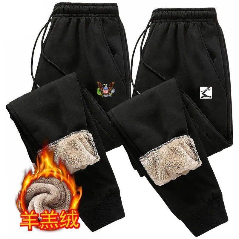 Hawking thicker sweatpants men casual beam pants warm men pants student lamb fluff pants