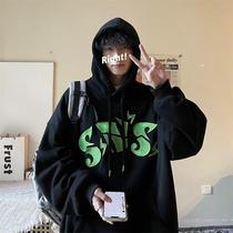 Hooded sweater mens spring and autumn tide ins tide brand jacket autumn trend loose oversize high street niche mens clothing 1