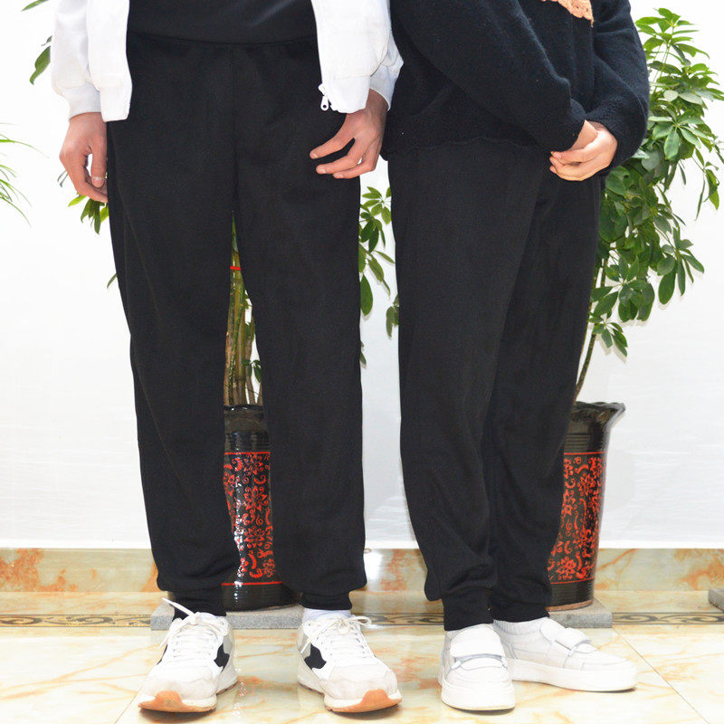 Pure black pants for boys and girls in the spring and autumn hide of green beam feet middle school pupils