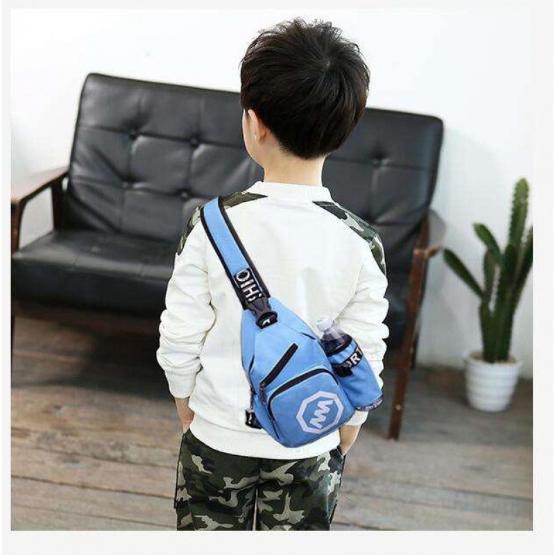 Net red Korean version Children Italico Bag Fashion Boy Girl Bag Bags Good-looking Young Boy Sub BAG WAVE OUTDOOR