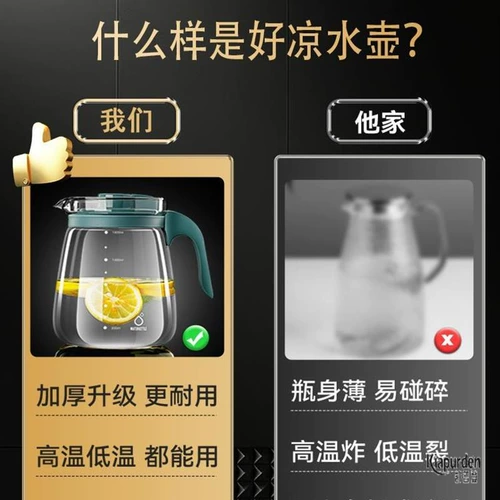 Стеклянный чайник, взрывобезопасный вместительный и большой холодный чай для домашнего использования, чайная чашка